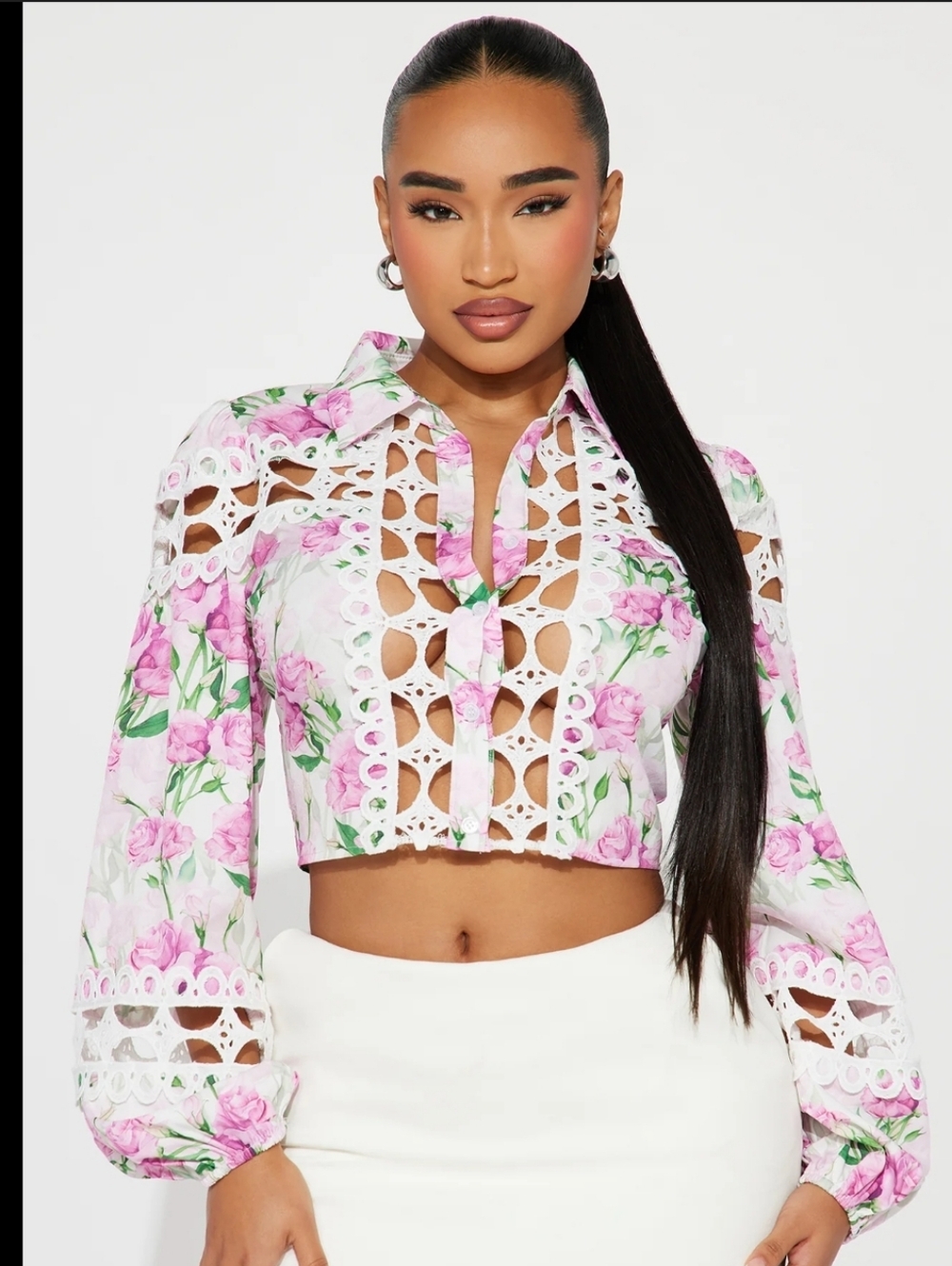 Ambrosia Floral Shirt - Ivory/combo by Fashion Nova. 